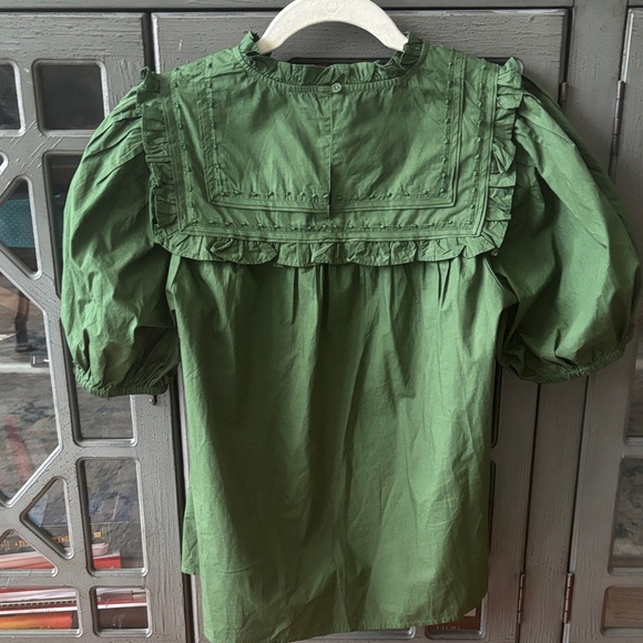 Ulla Johnson Forest Green Adeline Ruffle Top - Picture 4 of 7